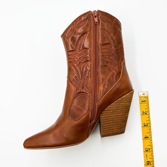 Jeffrey Campbell Leather Midpark Western Boots Ankle Pointed Toe Booties Size 7 - Picture 10 of 10